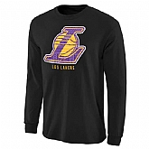 Los Angeles Lakers Noches Enebea Long Sleeve WEM T-Shirt - Black,baseball caps,new era cap wholesale,wholesale hats